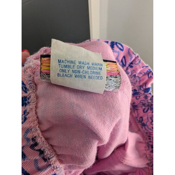 Vintage 80's Silver Unicorn Kid's High Waist Pink & Blue Floral Pull On Pants 10 - Picture 10 of 10